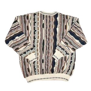 Coogi-style neutral brown pullover sweater