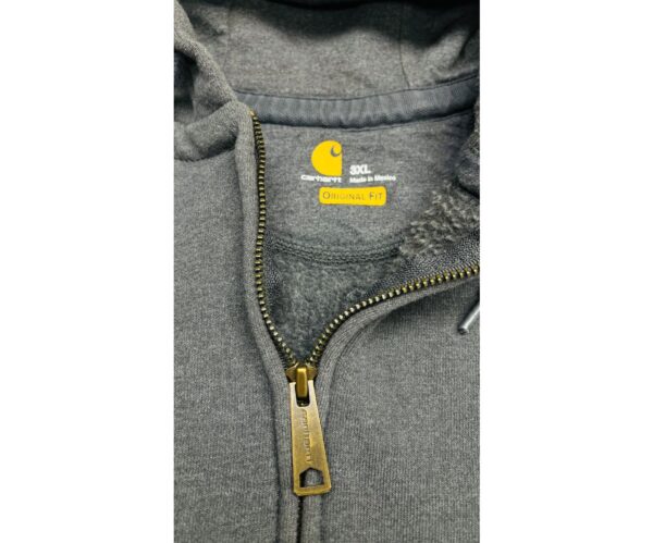 Carhartt 3XL Grey Rain Defender Lined Full Zip Hoodie - Image 3