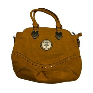 PRADA MILANO Logo Shoulder Leather Bag