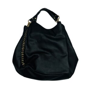 BEBE Colette Triple Entry Pewter Gray Hobo Shoulder Bag Gold Chain