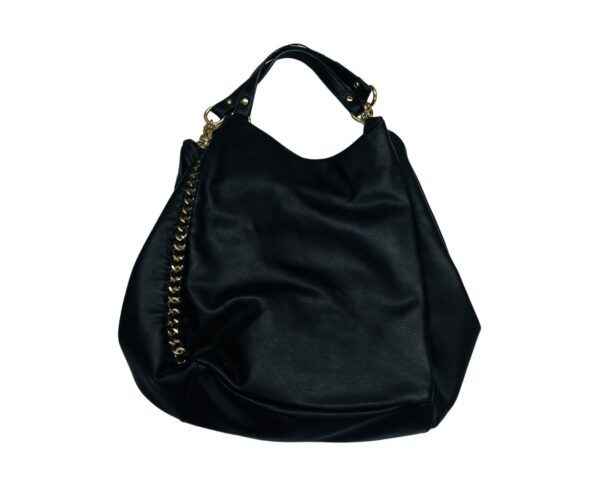 BEBE Colette Triple Entry Pewter Gray Hobo Shoulder Bag Gold Chain - Image 2