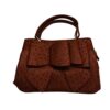 Grossi Bowtie Purse Ostritch Faux Leather Handbag