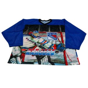90's CCM New York Rangers Goalie All Over Print Jersey NHL Hockey Size XL