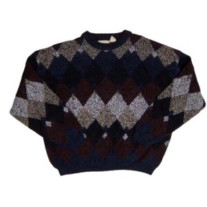 Bugle Boy Pattern Grandpa Cotton Knit Sweater