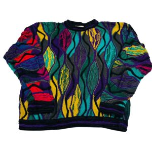 90's COOGI Vintage 3D Knit Sweater Super Rare – Multicolor – Size XL