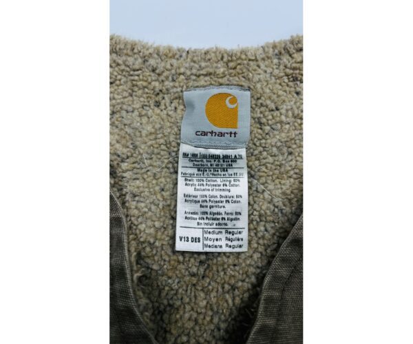 Carhartt Men's Vintage Brown V13 DES V-Neck Full Zip Cotton Vest – Size Medium - Image 4