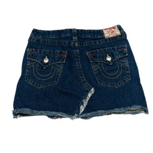 Stunning Vintage True Religion Lola Cut-Off Denim Skirt – Size 30 – Y2K Style