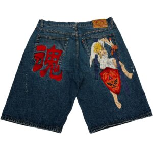 RARE Vintage Y2K EVISU Embroidered Jean Shorts – Size 38