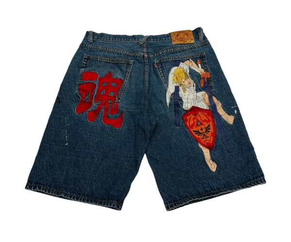 RARE Vintage Y2K EVISU Embroidered Jean Shorts – Size 38 - Image 2