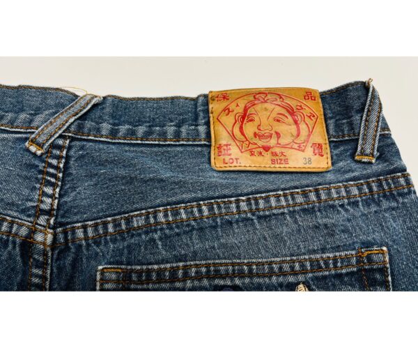 RARE Vintage Y2K EVISU Embroidered Jean Shorts – Size 38 - Image 3