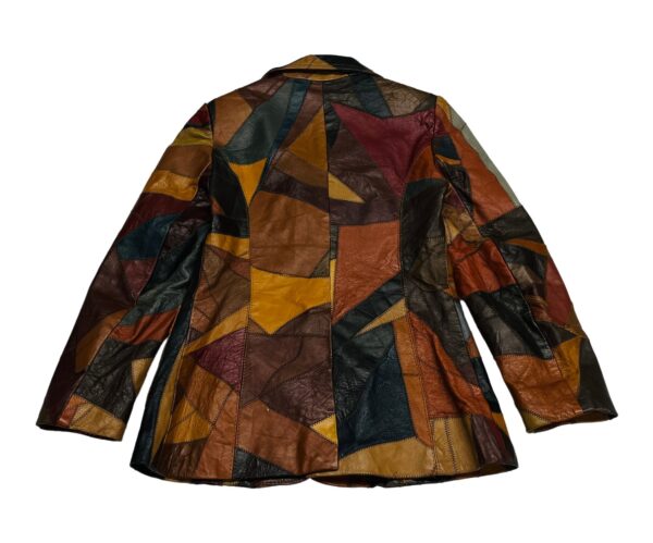 70's PATCHWORK LEATHER JACKET – RARE BOHO HIPPIE STYLE - Image 2