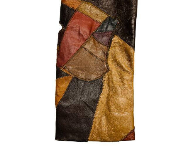70's PATCHWORK LEATHER JACKET – RARE BOHO HIPPIE STYLE - Image 6