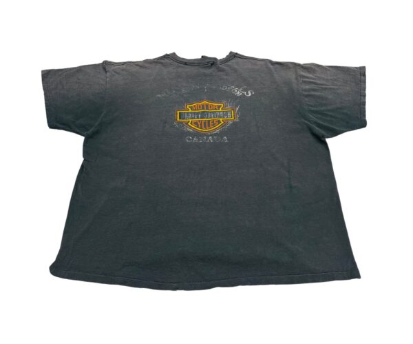 RARE HARLEY DAVIDSON 90s Biker Truck Stop 3D Emblem T-Shirt Size XXL - Image 2