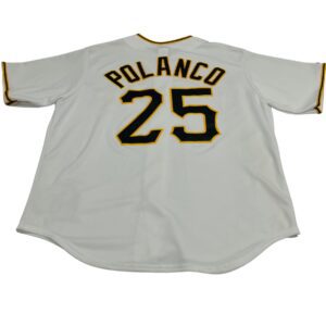 Gregory Polanco Jersey Men's XL White Majestic #25 Pittsburgh Pirates
