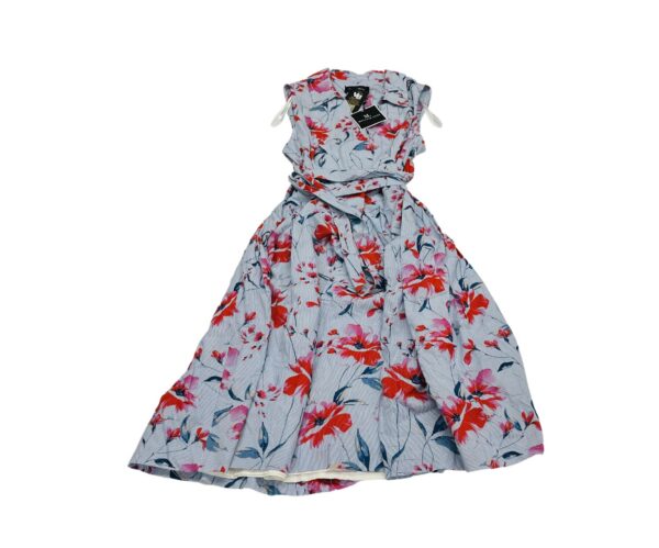 Ivanka Trump Blue Floral Open Stomach Midi Tank Dress