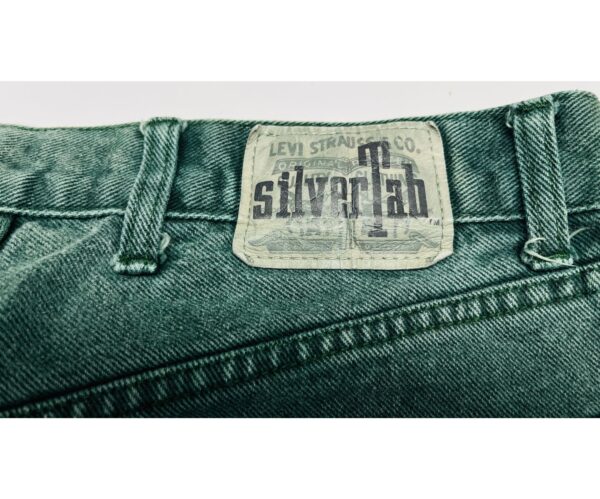 90's VTG Levi’s SilverTab Baggy Jeans – Green – 34x32 – Purple Label - Image 3