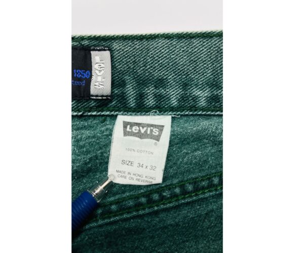 90's VTG Levi’s SilverTab Baggy Jeans – Green – 34x32 – Purple Label - Image 5