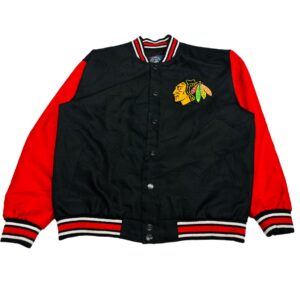 JH Design NHL Chicago Blackhawks Varsity Jacket – Wool Blend – Size XL – Official Licensed