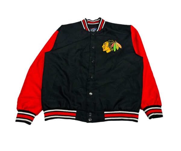 JH Design NHL Chicago Blackhawks Varsity Jacket – Wool Blend – Size XL – Official Licensed