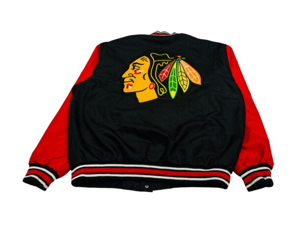 JH Design NHL Chicago Blackhawks Varsity Jacket – Wool Blend – Size XL – Official Licensed - Image 2