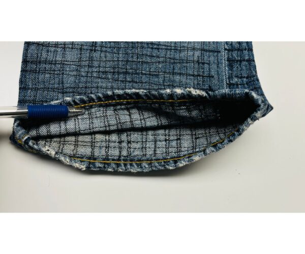 PRPS Demon Straight Leg Jeans – Blue Plaid Grid – Distressed – Button Fly – Size 34 - Image 8
