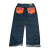 VTG Johnny Blaze Baggy Jeans – Wu Wear Style – Shiny Denim – Y2K Hip Hop – S 38 - Image 2