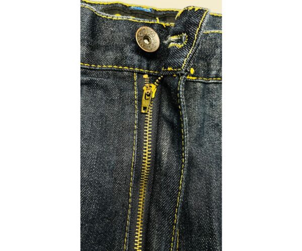 VTG Johnny Blaze Baggy Jeans – Wu Wear Style – Shiny Denim – Y2K Hip Hop – S 38 - Image 7