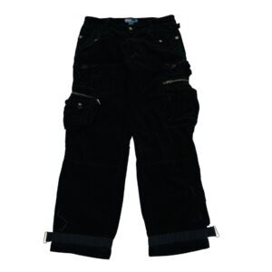 Polo Ralph Lauren Corduroy Cargo Pants – Men's 34x30 – Black – Military Utility – Vintage Workwear