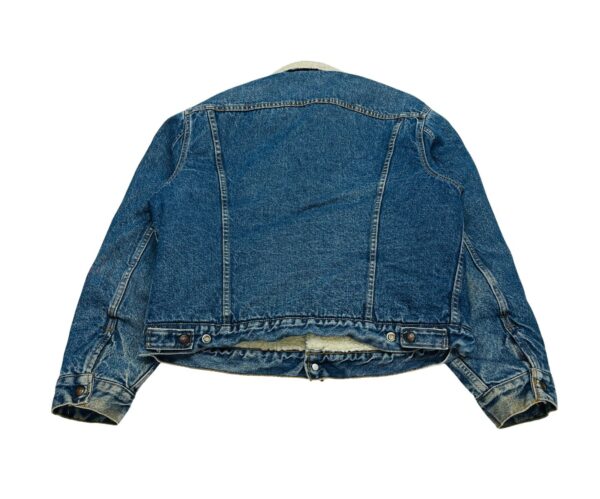 Levi's Denim Sherpa Trucker Jacket – Made in USA – Medium Wash - Image 2