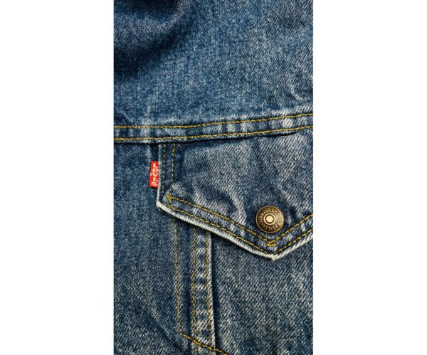 Levi's Denim Sherpa Trucker Jacket – Made in USA – Medium Wash - Image 5