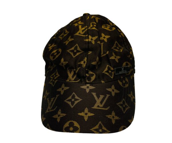 Louis Vuitton Baseball Hat – Front Metal Logo Plate – Velcro Strap - Image 2