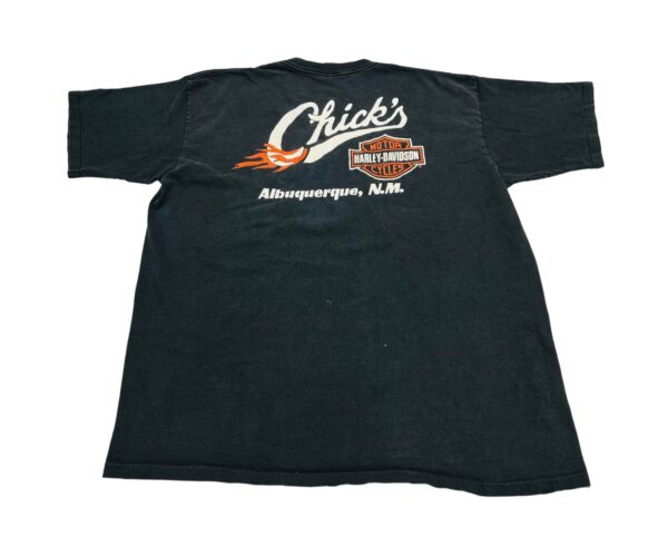 90s Harley Davidson T-Shirt XL Black Faded Thrashed Eagle vs Dragon - Image 2