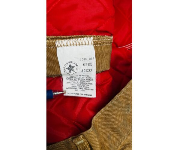 1989 Carhartt 100th Anniversary Quilt Lined Pants - 42x32 - Distressed - Image 5