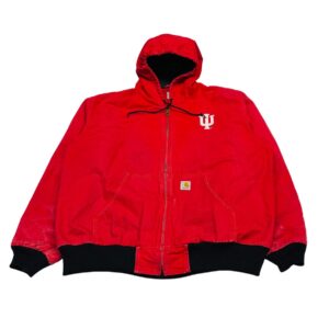 90s Carhartt Heavy Duty Red Zip Up Hooded Jacket - 3XL - Y2K