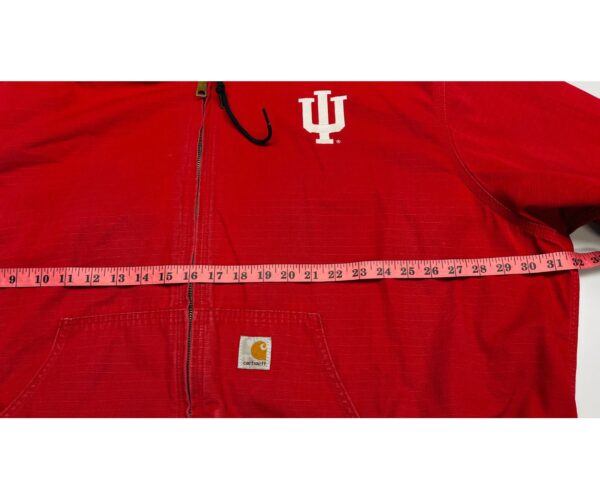90s Carhartt Heavy Duty Red Zip Up Hooded Jacket - 3XL - Y2K - Image 6