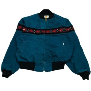 RARE Vintage 90's Carhartt Teal Aztec Southwest Print Jacket - Size XL