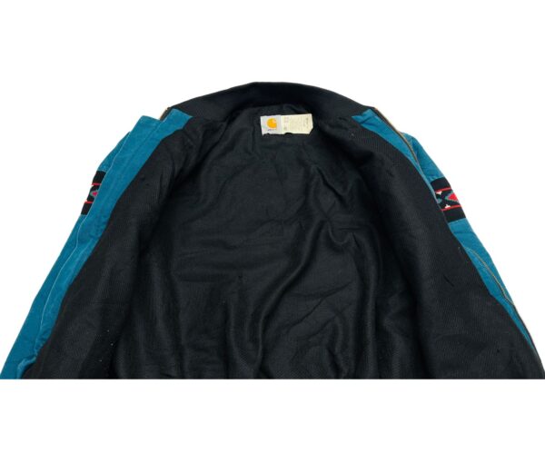 RARE Vintage 90's Carhartt Teal Aztec Southwest Print Jacket - Size XL - Image 4