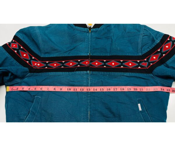 RARE Vintage 90's Carhartt Teal Aztec Southwest Print Jacket - Size XL - Image 8