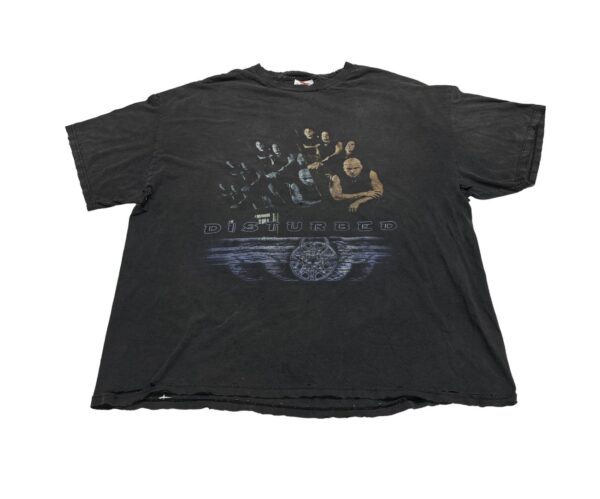 90's disturbed rock band heavy metal faded T-shirt 2XL