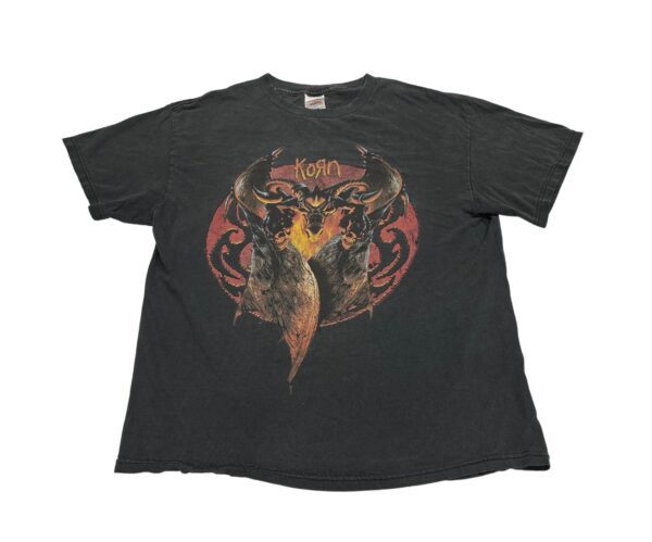Vintage Korn American Nu Metal Band Black Large T Shirt Size L