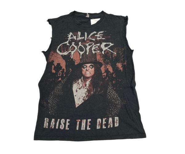 Alice Cooper Raise the Dead Tour 2015 Black Double-Sided Sleeveless T-SHIRT Small