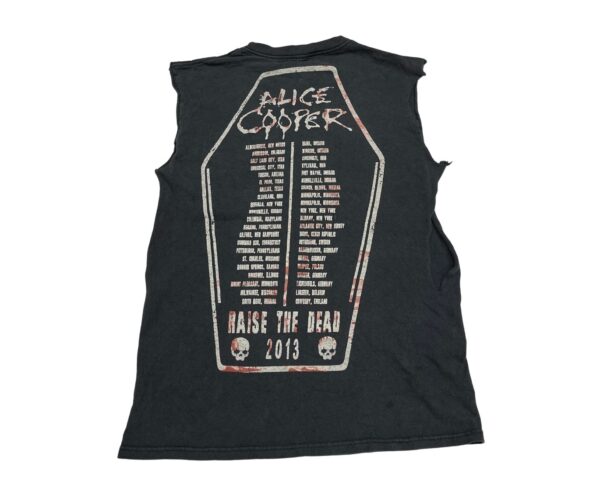 Alice Cooper Raise the Dead Tour 2015 Black Double-Sided Sleeveless T-SHIRT Small - Image 2