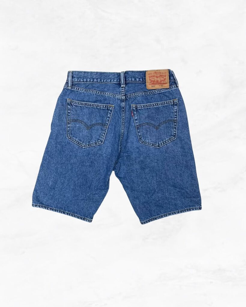 Classic Levi’s denim shorts – thrift staple for summer style