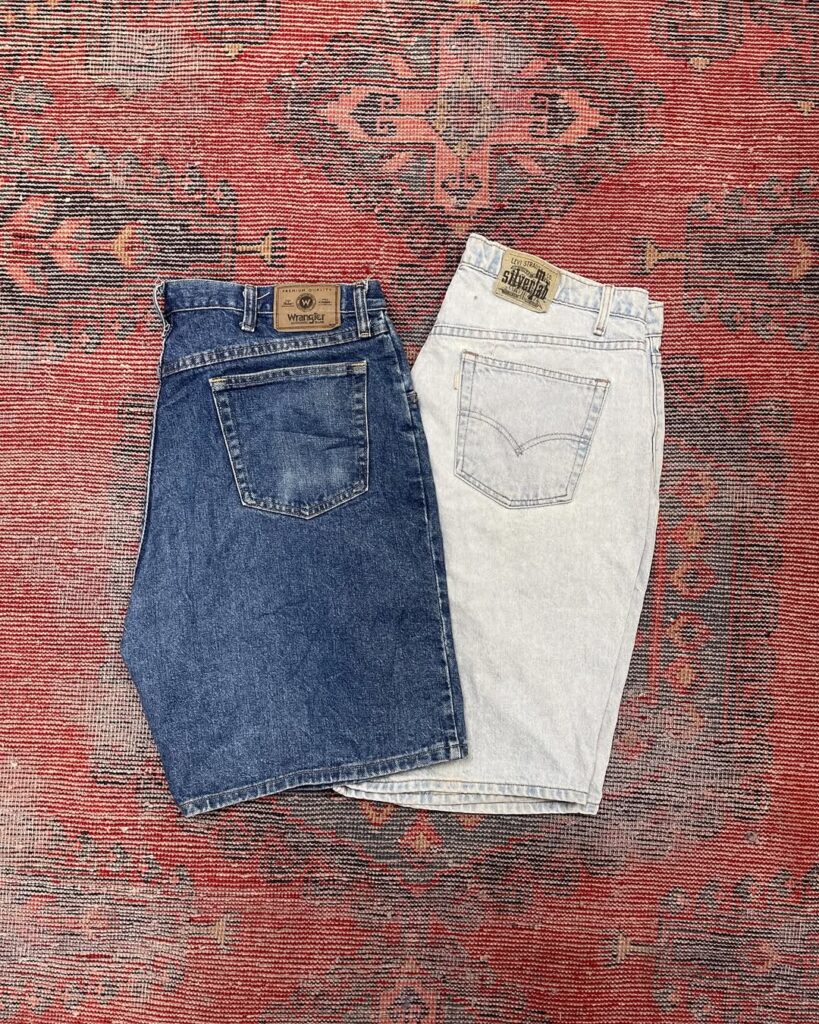 Vintage Levi’s and Wrangler denim skirts – classic staples at Global Vintage Bazar booth