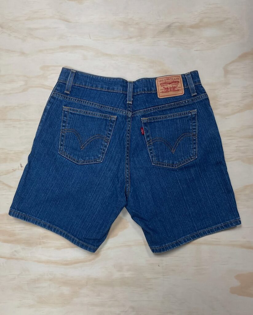 Levi’s 501 cut-off blue denim shorts on display at Ontario Vintage Market Toronto