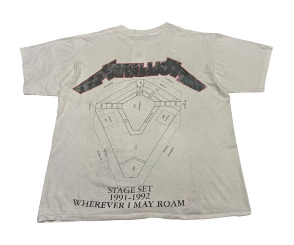 1991 Metallica WHEREVER I MAY ROAM T-Shirt XL Single Stitch BROCKUM Stage - Image 2