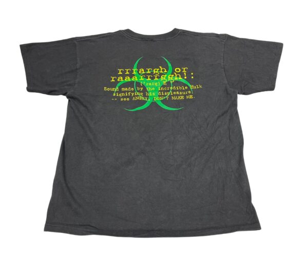 1998 Hulk Universal Studios Black T-Shirt Size M Official Theme Park Tee - Image 2