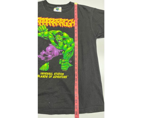 1998 Hulk Universal Studios Black T-Shirt Size M Official Theme Park Tee - Image 5