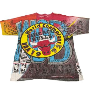 1992 Chicago Bulls ALL OVER PRINT T Shirt AOP Magic Johnson Size L