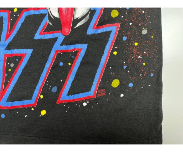 90s KISS Faces T-Shirt Single Stitch Men's L All Over Print Band Tee - Image 4